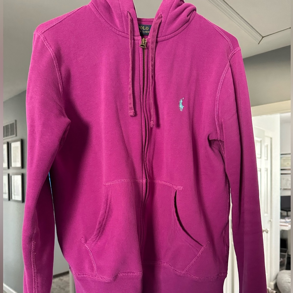 Women’s Pink Polo Zipper Hoodie - Size L